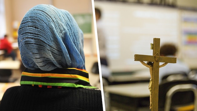 Muslime gegen Christen oder Juden, heißt es oftmals in den Schulen – die Motive für die Konflikte sind vielschichtig. (Bild: Krone KREATIV/APA/dpa/Bernd Thissen, stock.adobe.com – pelenguino.com)