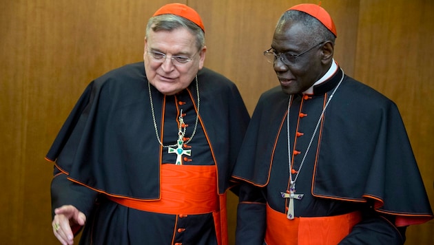 Raymond Burke (li.) und Robert Sarah zählen zu den (Ultra-)Traditionalisten. (Bild: Andrew Medichini / AP / picturedesk.com)