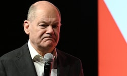 Wahlkampffinale: SPD-Kanzler Olaf Scholz beim Bürgergespräch in Potsdam.