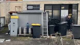 In diesem Blechcontainer waren die Spielautomaten versteckt