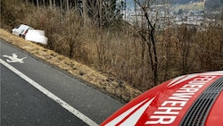 Der Kleintransporter lag im Straßengraben. (Bild: FF Bischofshofen)