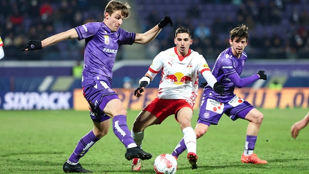 Austria's Marko Raguz (left) was too harmless against Salzburg. (Bild: GEPA)