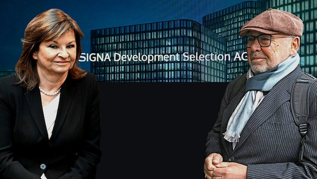 Gegen Susanne Riess-Hahn und Alfred Gusenbauer wurden weitere Forderungen aus dem maroden Signa-Konstrukt bekannt.  (Bild: Krone KREATIV/APA/HELMUT FOHRINGER, APA/HARALD SCHNEIDER)