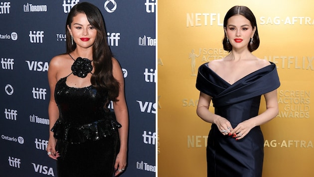 Selena Gomez appeared much slimmer at the SAG Awards than she did just a few months ago. (Bild: Krone KREATIV/Viennareport, APA/Getty Images via AFP/GETTY IMAGES/Amy Sussman)