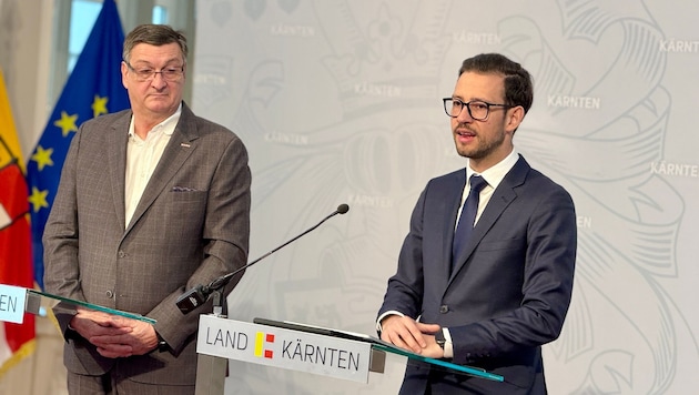 WK President Jürgen Mandl and Provincial Councillor Sebastian Schuschnig presented the province's export strategy. (Bild: Büro LR Schuschnig)