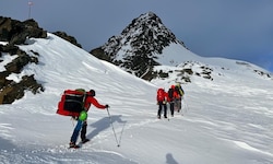 Einsatz der Bergrettung Kals am Großglockner.