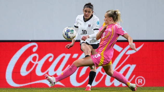 Laura Feiersinger during the opening win against Scotland. (Bild: GEPA)