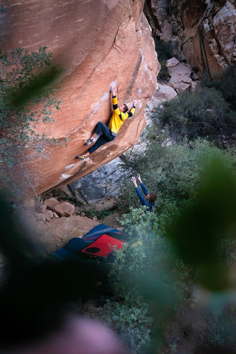 Für NIcolai ging‘s auch schon auf den Red Rocks in Nevada hoch hinaus. (Bild: Uznik)