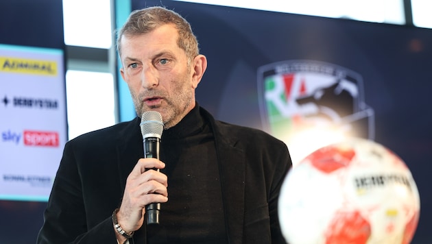 Walter Kogler at the Bundesliga press conference in Vienna at the end of January. (Bild: GEPA)