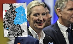 Zweigeteilte Polit-Landkarte in Deutschland: Während in den westdeutschen Bundesländern die ...