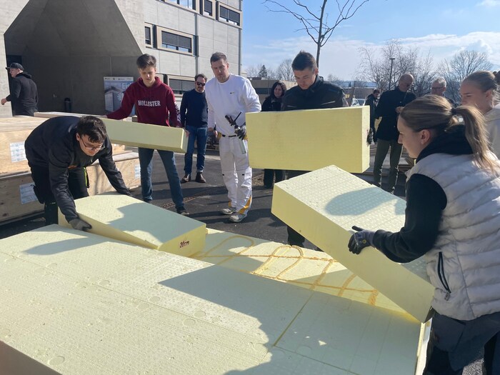 Die Bodenplatte wird vorbereitet