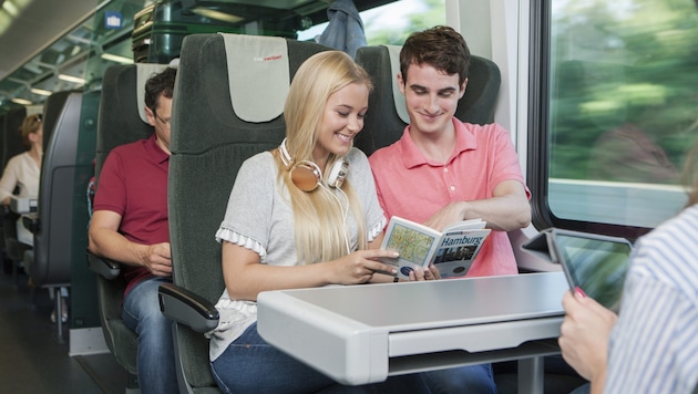 Bahnfahrer können jetzt Punkte sammeln und diese etwa für Sitzplatzreservierungen, Getränke im Bordrestaurant oder ÖBB-Gutscheine einlösen. (Bild: Harald Eisenberger)