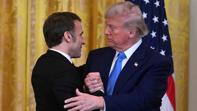 Macron tried to calm the waters in the US. (Bild: ROBERTO SCHMIDT/AFP)