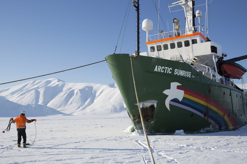 Eisbären sind auf das Packeis angewiesen, um ihre Hauptnahrunsquelle, die Robben, zu jagen. (Bild: Nick Cobbing_Greenpeace)