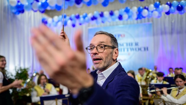 FPÖ Chairman Herbert Kickl sets the tone in the party, but not in Austria as Federal Chancellor. This year, he is the keynote speaker for the third time at the Ash Wednesday meeting in Ried im Innkreis. (Bild: EPA)