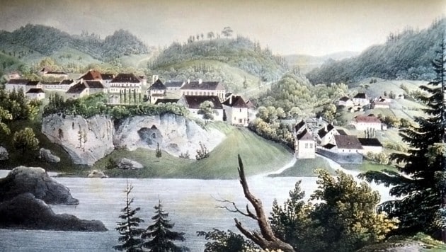 Lippitzbach on a colored engraving after Joseph Wagner's views from Carinthia around 1844. (Bild: JosephWagner, Josef Jakab, R. Bäck)