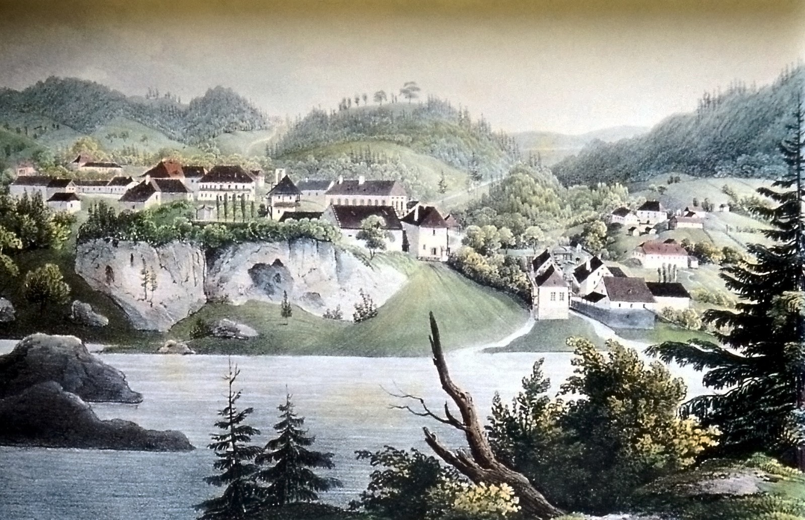 Lippitzbach on a colored engraving after Joseph Wagner's views from Carinthia around 1844. (Bild: JosephWagner, Josef Jakab, R. Bäck)