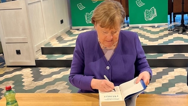 The former Chancellor commented on current world events at her book launch in Vienna on Monday evening. (Bild: Christoph Engelmaier )