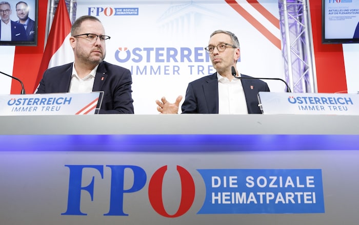 FPÖ-Generalsekretär Christian Hafenecker und Parteichef Herbert Kickl
