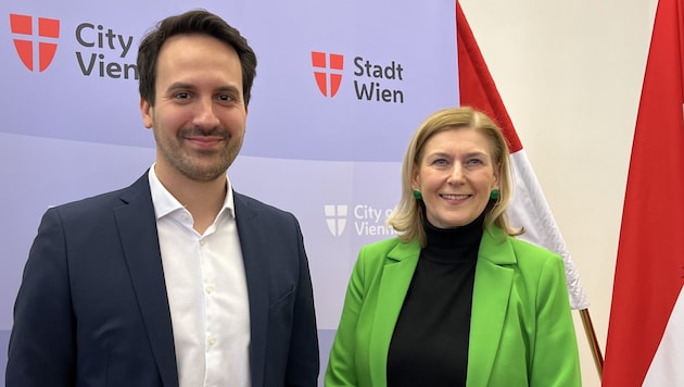 Deputy Mayor Education Councillor Christoph Wiederkehr with the new Vienna Education Director Elisabeth Fuchs (Bild: Lukas Zimmer)