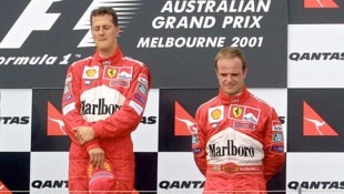 Michael Schumacher und sein einstiger Ferrari-Gehilfe Rubens Barrichello. (Bild: GEPA)