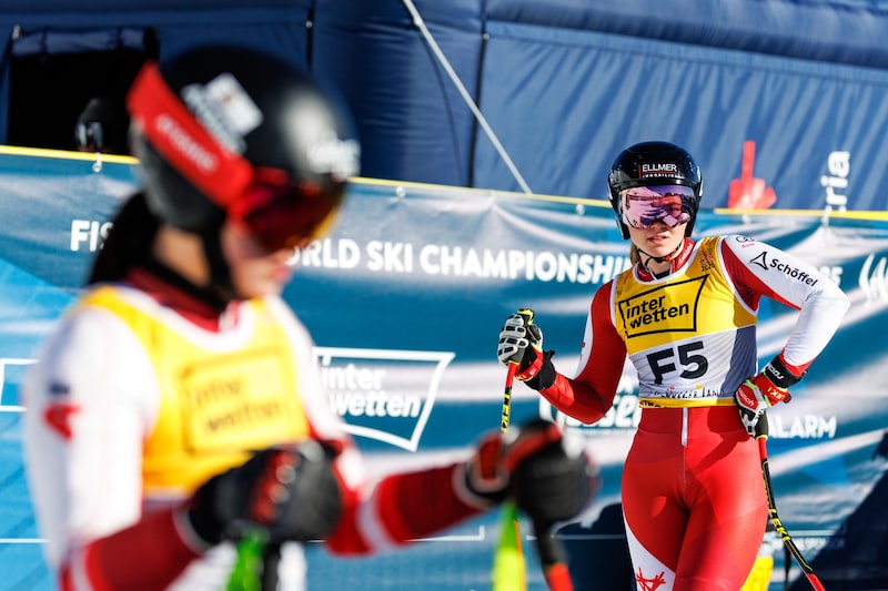 Emilia Herzgsell, die ebenfalls vor ihrer Premiere steht, schnupperte als Vorläuferin in Saalbach bereits WM-Luft. (Bild: GEPA)