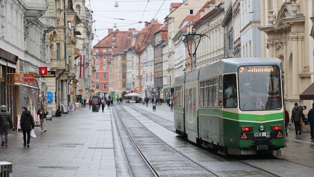 Herrengasse in Graz - many stores are empty. (Bild: Jauschowetz Christian)