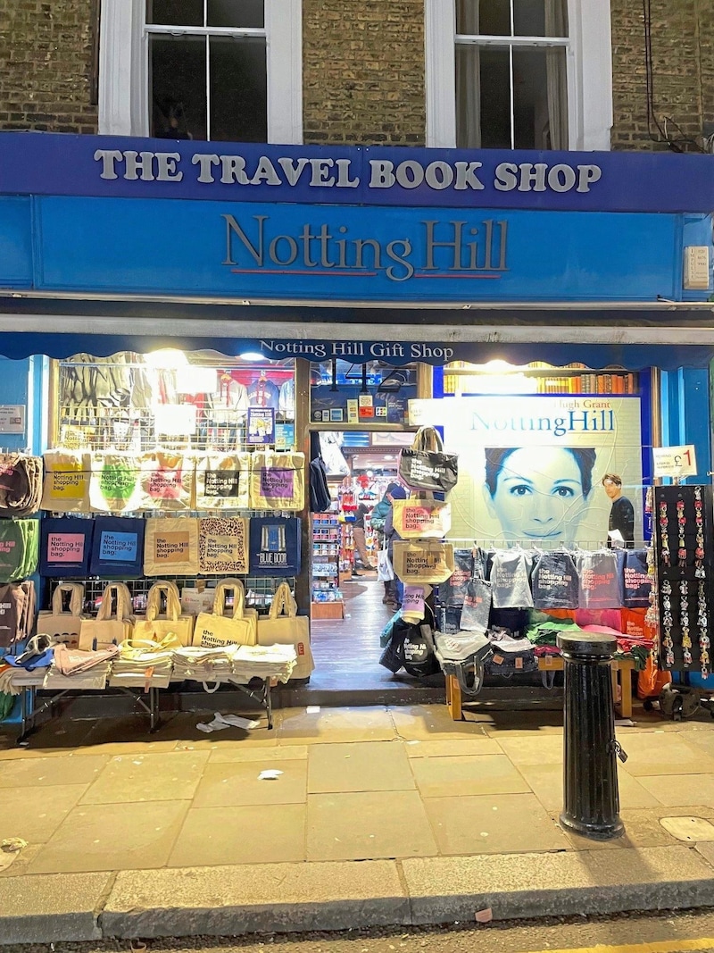 The bookshop where "Notting Hill" was filmed in 1999 with Julia Roberts &amp; Hugh Grant. (Bild: Gregor Brandl)