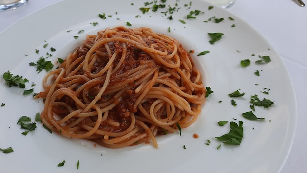 A popular classic: spaghetti bolognese! (Bild: Patrick Huber)