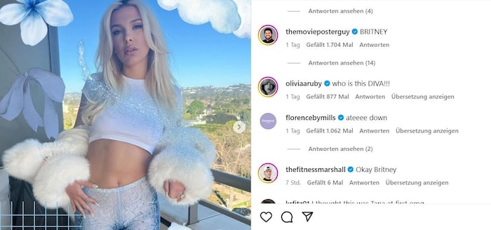 Die Fans sind sich sicher: Millie kopiert Britney Spears‘ Look der 90iger ...