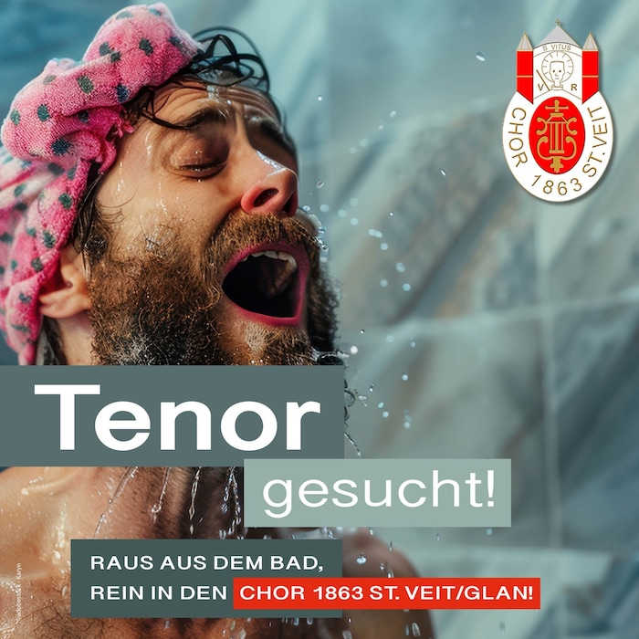 Mit diesem Sujet sucht der Chor 1863 St. Veit an der Glan neue Mitglieder – nicht nur Tenöre ...