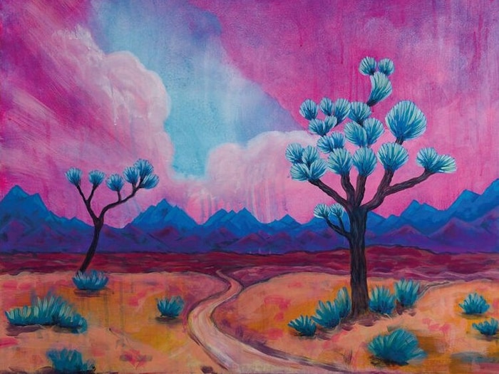 The pink sky also features in "lost valley".