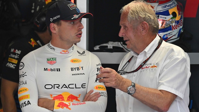 Max Verstappen (l.) und Dr. Helmut Marko