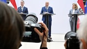 Andreas Babler, Christian Stocker und Beate Meinl-Reisinger präsentierten ihr ...