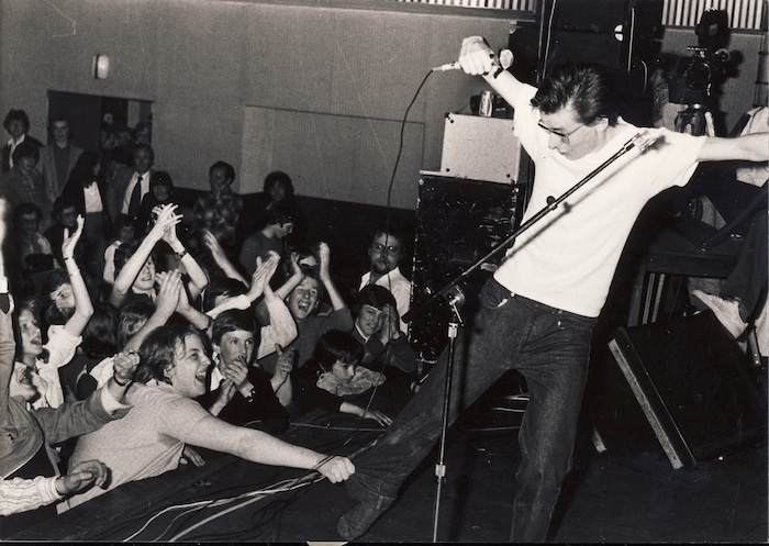 Johnny Silver & The Clappers beim Bandwettbewerb 1978 im Grazer Kammersaal.