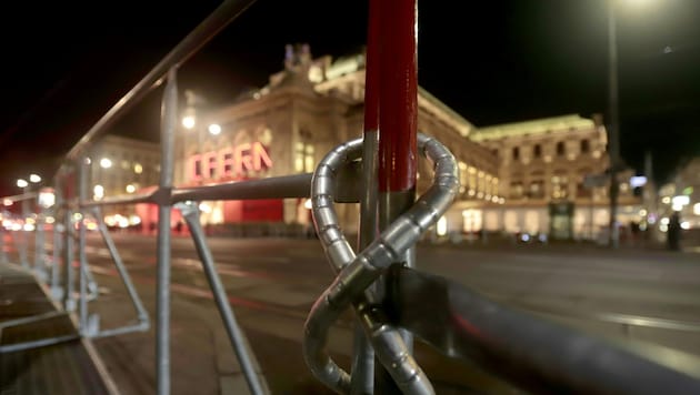 Rund um die Wiener Staatsoper wurden hohe Sicherheitsvorkehrungen getroffen. Auch drei Proteste wurden angemeldet.  (Bild: APA/ALEX HALADA)