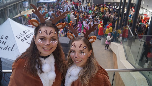 Two little deer had the party on Maximilianplatz firmly in their sights. (Bild: Christian Forcher/Fotoworxx)