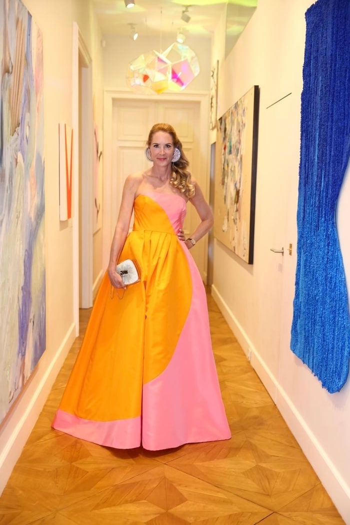 Eva Dichand shone in a dress by Carolina Herrera.