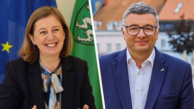 Barbara Eibinger-Miedl and Jörg Leichtfried become part of the federal government. (Bild: Krone KREATIV/Christian Jauschowetz, Felicitas Matern)