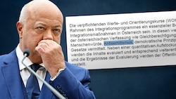 Der peinliche Fehler in dem 210 Seiten starken Dokument (Bild: Krone KREATIV/APA, Krone)