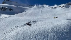 Am späten Freitagvormittag kam es am Pitztaler Gletscher zu dem Einsatz. (Bild: Flugpolizei)