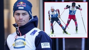 Johannes Lamparter im Zielsprint mit mit dem Japaner Ryota Yamamoto. (Bild: Krone KREATIV/GEPA pictures)