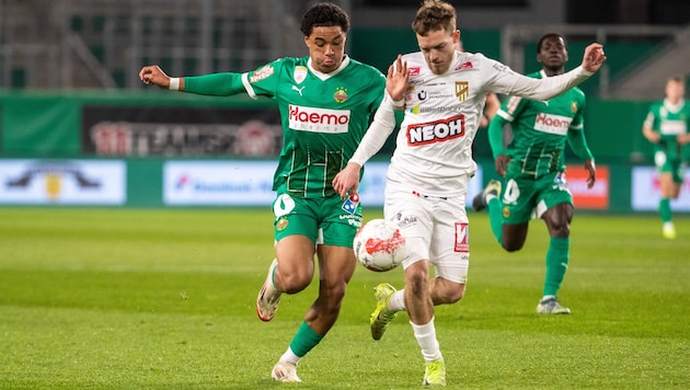 Axel Rouquette (left) and his team-mates remained very pale against Rapid II. (Bild: GEPA)