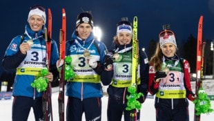 Fabian Müllauer, Thomas Marchl, Anna Andexer und Wilma Anhaus (v. li.). (Bild: Danielsson/IBU)