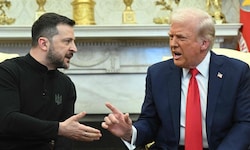 Der ukrainische Präsident Wolodymyr Selenskyj (links) hat den Streit mit US-Präsident Donald ...