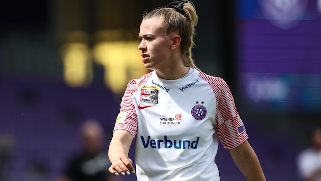 Lena Triendl, Torschützin zum 1:0 für die Austria (Bild: Krone KREATIV/GEPA pictures)