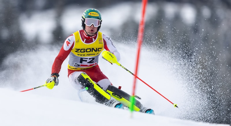 Jakob Greber competed in two slaloms on Friday in Toblach. (Bild: GEPA)