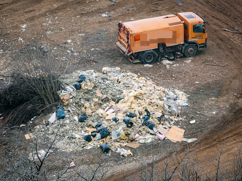 Activist Christina Stejskal denounces uncontrolled dumping of excavated soil in Rappoltenkirchen in the district of Tulln. (Bild: zVg/Privat, Krone KREATIV)