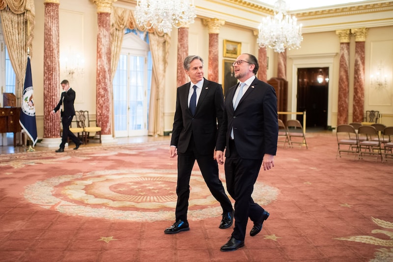 Außenminister Schallenberg bei Amtskollege Antony Blinken in Washington (Bild: Michael Gruber)