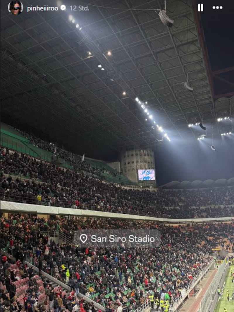 Abschluss des Wochenendes im San Siro (Bild: Screenshot/Instagram_pinheiiiroo)